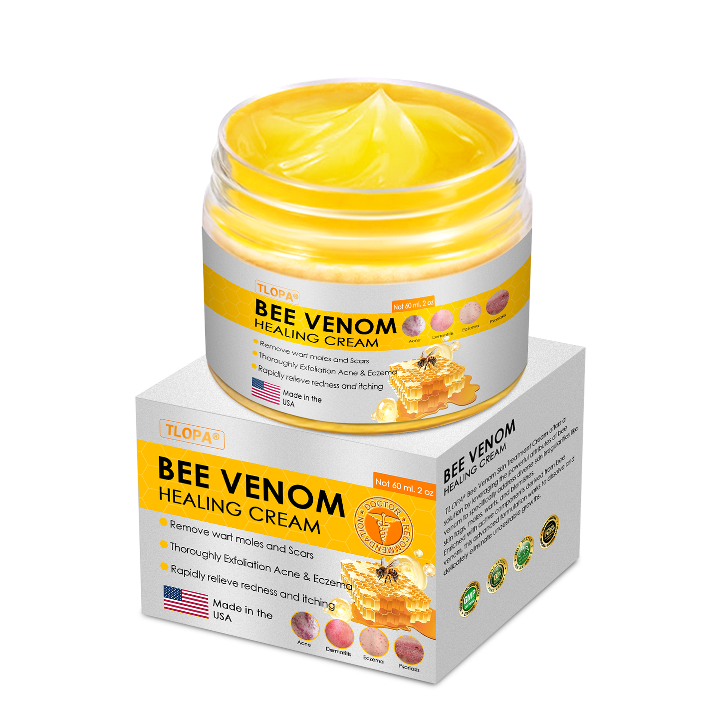 TLOPA® Bee Venom Skin Cream(👨⚕AAD Recommended),for Remove Warts, Acne and Scars ✅