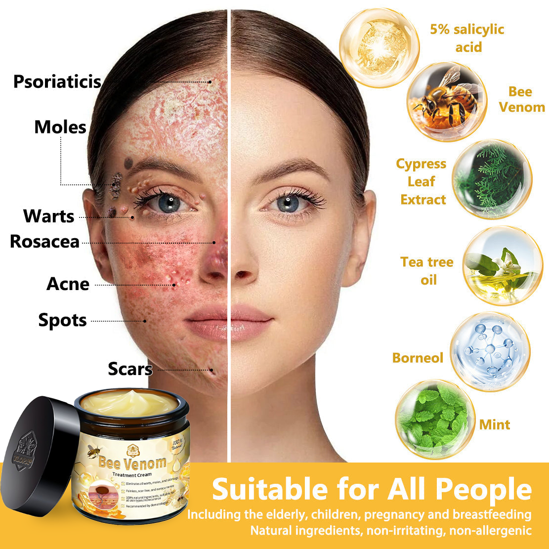 Skin tested certification | ๐๐๐๐๐ผโข Bee Venom Skin Treatment Cream (AAD Recommended) (Up to 70% off)