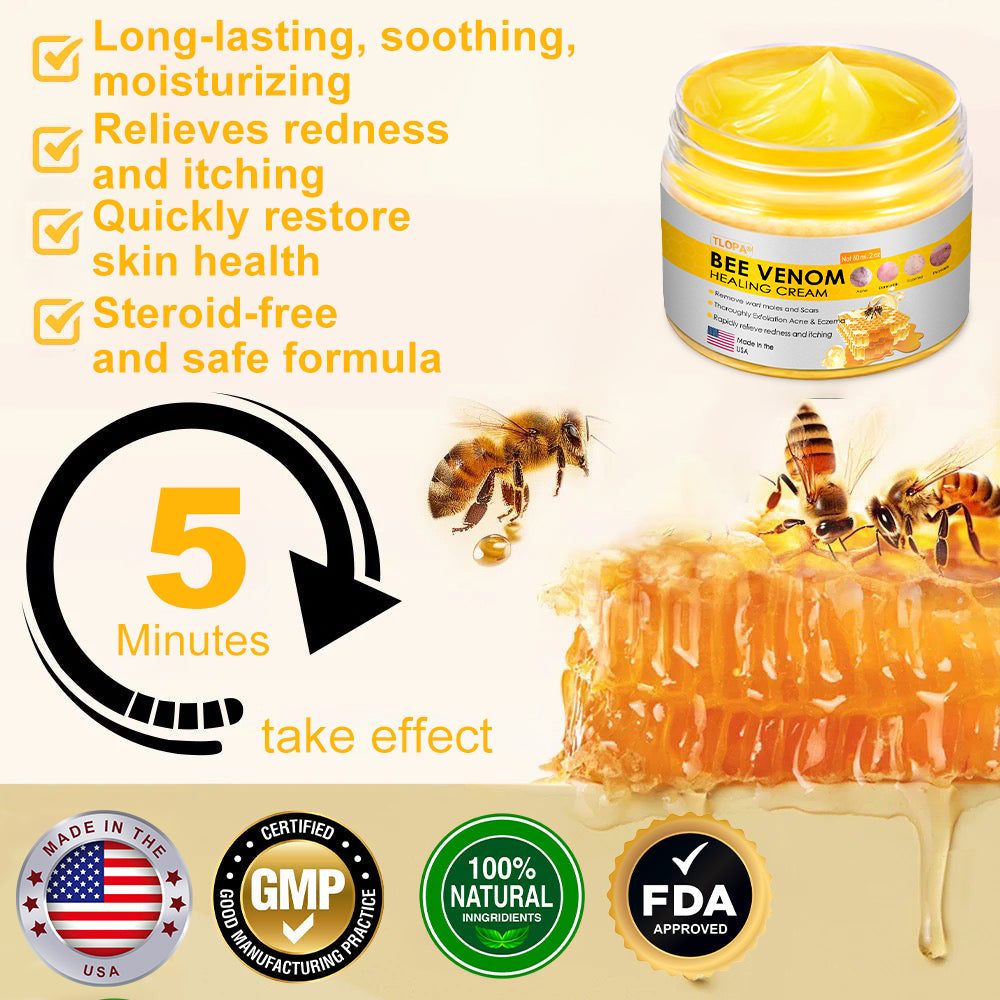 TLOPA® Bee Venom Skin Cream(👨⚕AAD Recommended),for Remove Warts, Acne and Scars ✅